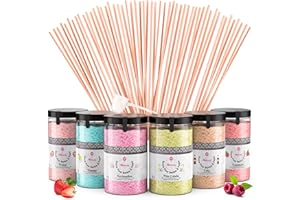 MK MISSKANDY SINCE 2019 Misskandy®, poudre sucre barbe à papa pour machine/lot de 1,8 kg (6 * 300g)/ arômes: Fraise, Pina colada, Marshmallow, Framboise, cola, pomme + 50 bâtonnets de 30 cm (offerts)