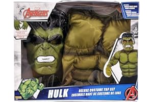 RUBIES Avengers - Disfraz de Hulk infantil, con pecho, máscara y guantes, talla M (Rubie's Spain 34101)