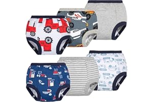 BIG ELEPHANT 6 Packs de Culottes d'apprentissage de la propreté en Coton rembourrées pour bébés, Filles et garçons.