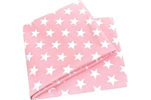 ‎WOLLHUHN Wollhuhn ÖKO Kinder/Jungen/Mädchen Cooles Elastisches Stirnband/Haarband Bequem Zweilagig Jersey Viele Motive (Sternchen Rosa/Weiß)