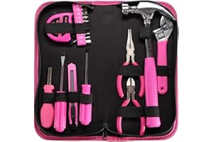 SIXTOL HOME PINK 20 Werkzeugset in einer Tasche | Für den Heimgebrauch | praktischen Werkzeug-Tasche | hochwertig | ideal für den Haushalt o. die Garage | Rosa, Schwarz
