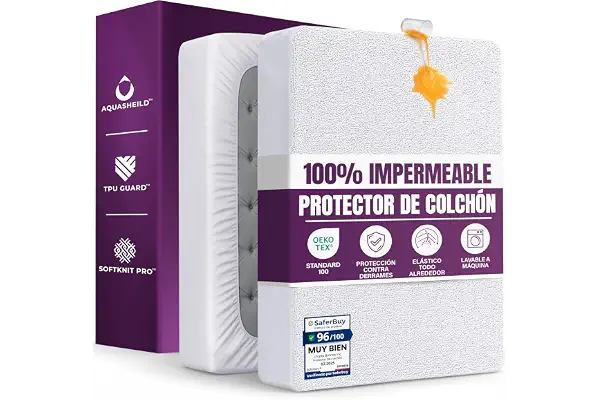 Protector de Colchón Impermeable 150x200 cm, hasta 30 cm