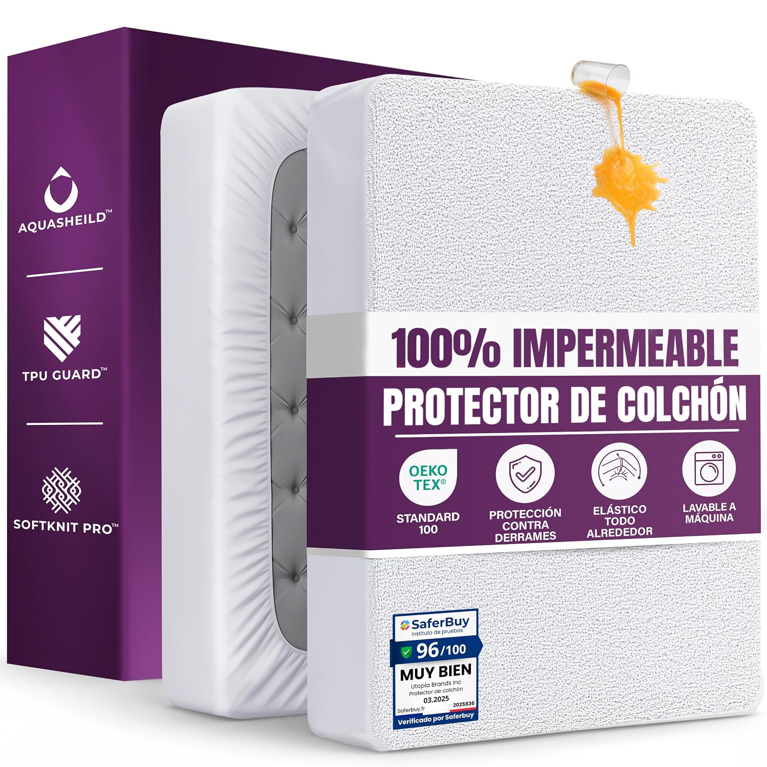 Utopia Bedding Protetor de colchão 135 x 190 x 40 cm, impermeável, certificação Oeko-Tex capa de colchão, cobertura de colchão respirável, elástico em todo o contorno