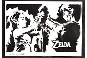 moreno-mata Autentici Graffiti Fatti a Mano Zel... e Link Gamer Handmade Poster Quadri Moderni Soggiorno Decorazione Parete Regalo Uomo e Donna