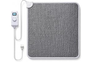 Mi-Heat Warm Feet infraröd värmematta 50x55cm grå/antracit - ca 40°C - med styrenhet, timerfunktion, golv, 230V, matta med slingor