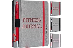 MaLetics – A6 Pocket Fitness Journal – Set 15 Goals, Track 93 Workouts, Measure Progress & Log 24 Personal Records – Sweatproof Design, Daily Planner & Exercise Log Book For Men & Women - Red