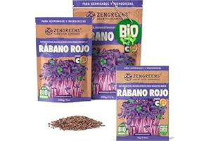 ZenGreens® - Semillas de rábano rojo ecológico - Elija entre 10g, 200g y 500g - brotes de rábano rojo - germinación de más del 97% - Microgreens