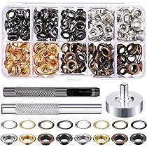 Swpeet 80Pcs - 40 Sets 9/16 (14mm) Hole Grommets Thicker 4 Colors