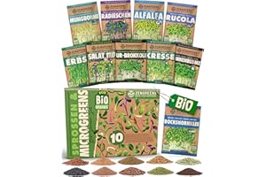 ZenGreens® - Bio Sprossensamen im 10er Set - Keimsprossensamen - für leichte Zucht im Sprossenglas oder Anzuchtschale - Probierpaket - 10 verschiedene Sorten - Microgreens Samen Mix