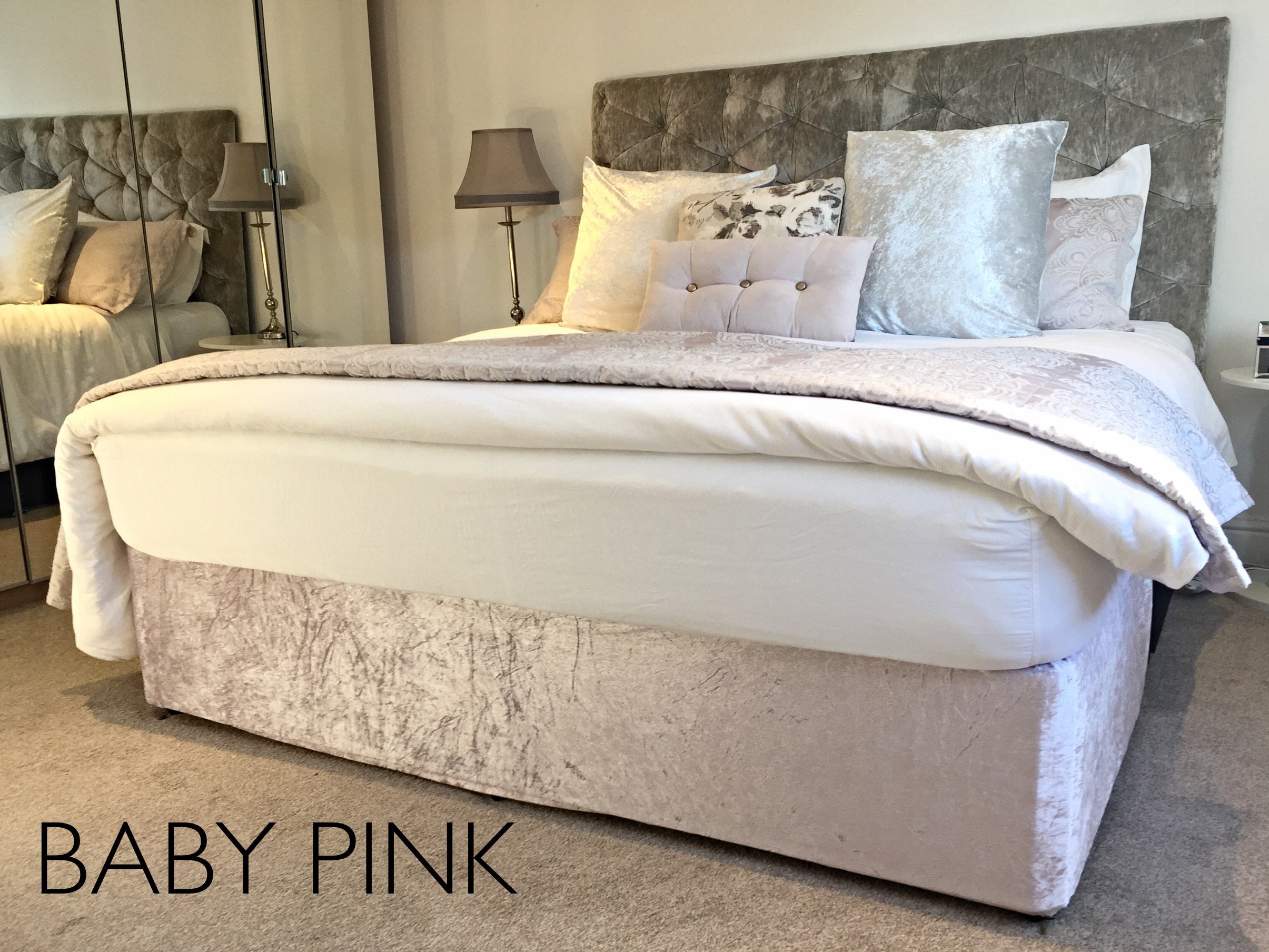 Crushed Velvet Elasticated Bed Valance/Divan Base Cover 12 Colours