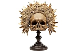 ‎KARE Kare Design Deko Objekt King Skull, Braun, Skulptur, Totenkopf Motiv, Deko Schädel, handbemalt, handgearbeitet, Unikat, 42x34x20 cm (H/B/T)