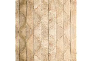 LZH-LP Papel pintado autoadhesivo con vetas de madera, 44x300CM costuras geométricas, papel de contacto despegable y pegable, madera clara, lámina decorativa extraíble para muebles de armario