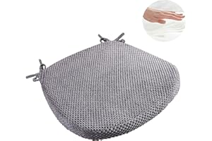 Big Hippo Poduszka na krzesło z pianki z pamięcią kształtu, antypoślizgowa, 43 x 39 cm, ze zdejmowaną poszewką na poduszkę, miękka nakładka na większość krzeseł – szara