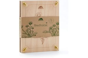 Die Stadtgärtner – Blumenpresse aus Buchenholz I Hochwertige Pflanzenpresse zum schonenden Trocknen von Blüten I Holz-Blätterpresse mit großer Pressfläche (190 x 250mm)