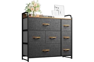 YITAHOME Cassettiera - Comòa in Tessuto con 7 Cassetti per Camera da Letto, Soggiorno, Corridoio, Armadi - Struttura in Acciaio Robusto, Cassetti in Tessuto Facilmente Estraibili (Grigio Freddo)