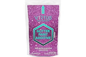 V1rtus Fuchsia Cristaux de peinture à paillettes Additif 100 g pour peinture émulsion pour une utilisation avec intérieur/extérieur Mur, plafond, bois, métal, vernis, mat, doux ou sont en soie