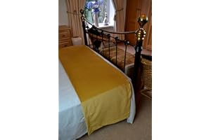 McAlister Textiles Soft Velvet Ochre Yellow Bed Runner For Single Double & King Size Beds - 50x165cm - 20x65 Inches Matt Velvet Range