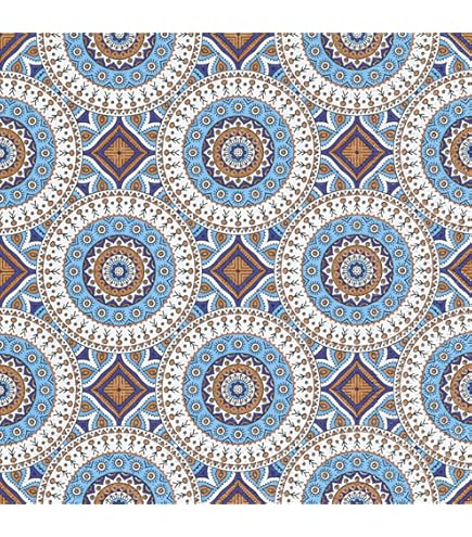 Lot De 20 Serviettes En Papier à Motif - Turquoise/motif