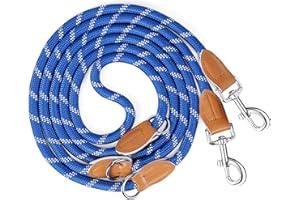 PETCOOZ Smycz do treningu psów, regulowana smycz z podwójnym zakończeniem 3 m, odblaskowa smycz dla średnich i dużych psów (15-60 kg), smycz dla psa bez użycia rąk, smycz kontrolna, 200 kg ekstremalna