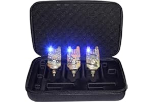 OKVGO Sound and Light Fishing Bite Alarms with Functions of 1 Output Speaker 2 LED Lunch Indicator and 3 Mode of Sensibility 4 Mode of Tone 5 Mode of Volume (3pcs per Set)