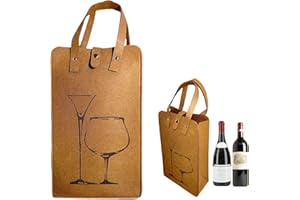 syiyunran Portabottiglie Birra borsa regalo vino - Borsa Per Portare Vino In Feltro Con Manico, Borsa Bottiglie Da Uomo Lavabile, Riutilizzabile, Con Divisori Rimovibili, marrone 21x35cm