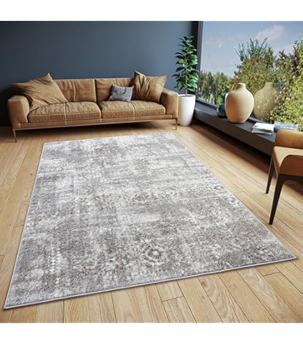 Hanse Home Sole Vloerkleed voor de woonkamer, laagpolig, modern, abstract, gemêleerd, used look, in vintage stijl, Öko-Tex woonkamertapijt voor eetkamer, kinderkamer, tienerkamer, hal, crèmebruin, 120