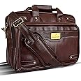 Trajectory 15.6 Inch Vegan Leather Messenger Laptop bag for Men in Office for Laptop like Apple MacBook and Spacious Compartment with Expandable Bottom Used as Shoulder and Handbag for Men Brown