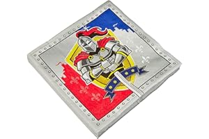 ‎FOLAT Folat 62852 Ritter Servietten - 20 Stück, Mehrfarbig, 33x33cm