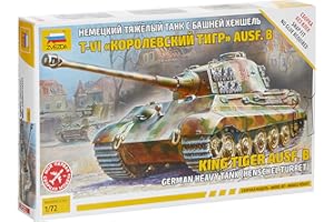 Zvezda King Tiger 500785023 500785023-1:72 Kit de modélisme en Plastique pour débutant Camouflage