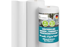 TTL Garden 17g/m² Wintervlies 80m² 1,6m x 50m weiß – Frostschutz Thermovlies Gartenvlies Winterschutz für Pflanzen außen – Pflanzenvlies Pflanzenschutz Winter Kübel & Hochbeet