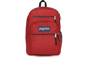 JANSPORT BIG STUDENT Large Backpack, 15 inch laptop compartment, Red Tape (Red)