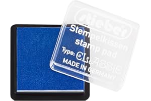 stieber® Mini-Stempelkissen mit Schnappdeckel, Gehäuse ca. 41x41 mm, Fasermaß ca. 34x34 mm *Bitte Farbe auswählen* (BLAU)