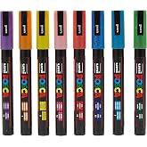 Posca Uni 0.9-1.3 mm Water Based Poster Marker Silvery Set of 8