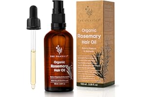 The Oganics® Rosemary Hair Growth Oil – With Castor, Argan, Jojoba, Coconut, Black Seed, Mint & Lavender – Natural Thickening & Hair Loss Treatment – Vitamin-Rich Nourishing Mask