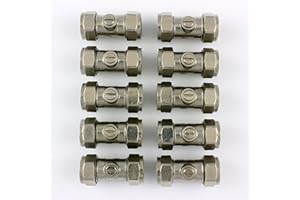 Primaflow 15mm Chrome Plated 2-Port Brass Compression Valve (Packet of 10)