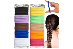 Soul Projekt élastiques à cheveux, Multi, 50 Pièces 8 mm Attaches multiusages, Chouchou cheveaux femme/enfants, Sans metal, Marron, Noir, Blond, Blanc, Beige, Rouge, Bleu, Pour tous les coiffures