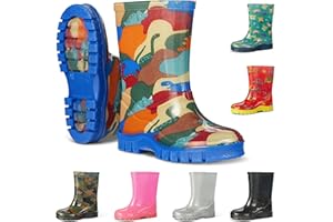 JUJU Factory Warehouse Wellies for Kids | Waterproof Childrens Welly Boots | Easy Pull On Style | Durable and Comfy Materials