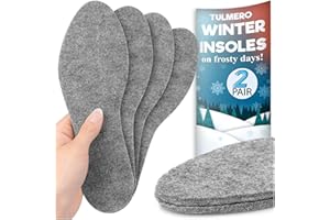 TULMERO 2 Paare Winter Einlegesohlen Extra Warm – Extra Dicke Filzeinlagen für Schuhe, Zuschneidbar Filzsohlen Größe 42