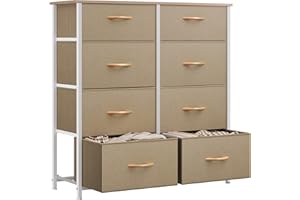 ‎YITAHOME YITAHOME kommode mit Schubladen, Schrank mit 8 Schubladen aus Stoff, Aufbewahrungskommode Modernen Stil für Schlafzimmer, Wohnzimmer,Flur, Khaki