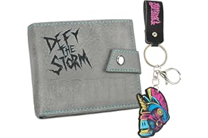 Fortnite Wallet & Keyring Set for Boys & Teens, Wallet with Coin Pocket & Durable Keychain, Stocking Filler & Gaming Gifts (Grey)