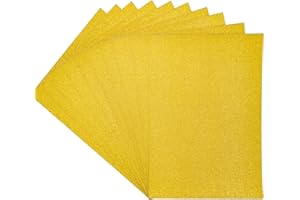 CRAFTER'S COMPANION Crafters Companion A4 Coloured Glitter Card Pack Single Sided Solar Gold – 250GSM (10 Sheet Pack) - Perfect for Arts and Crafts, Printing, Card Bases & Folding - Centura Pearl CPG10-SGOLD