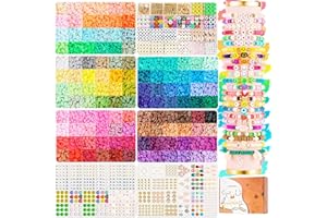 TULADUO 120 Colors Clay Beads Bracelet Making kit, Polymer Clay Beads Kit, 6mm Heishi Beads for Bracelet with Letter Beads