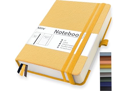 Mlife A5 Anteckningsbok, 360 Sidor, 100 G/M2 Bläckresistent Papper Med Vikbar Ficka För Kontor, Skol - Amazon Deal & Rabatt