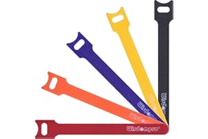 Wisdompro 50 Piezas Bridas Reutilizables, 1,29 x 15 cm Bridas para Cables para Organizar Cables, Cuerdas, Esterillas de Yoga