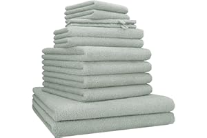‎BETZ Betz Berlin Handtuch-Set 12-teilig – 100% Baumwolle – Oeko-TEX® Zertifiziert – extra saugfähig & weich – hohe Grammatur – Duschtücher, Handtücher, Gästetücher & Waschhandschuhe Farbe Jade