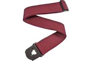 D'Addario Accessories Gitarrengurt mit Verschluss - E-Gitarrengurt, Akustikgitarrengurt, Bass-Gitarrengurt - Rot