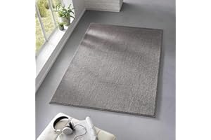 Taracarpet Teppich Kurzflor weicher Designer Uni Bodenbelag Madrid fürs Wohnzimmer, Kinderzimmer, Schlafzimmer und die Küche geeignet Anthrazit Dunkelgrau 200x280 cm