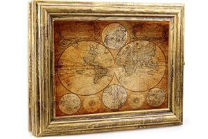 Cer-Plast Schlüsselkasten aus Holz Hängeschrank mit Schlüsselbrett Wandorganizer für Schlüsselaufbewahrungm Schlüsselschrank Vintage-Optik Holzschlüsselbox