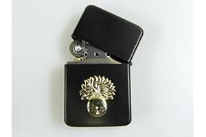 BRIGADE UK Grenadier Guards Deluxe Classic Black Veterans Lighter with Gold Plated badge