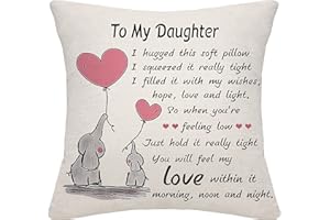 Bommex Daughter Cushion Cover Throw Pillow Cover Cushion Case Daughter Gifts from Mum Dad Birthday Gifts Thanksgiving (daughter-1)